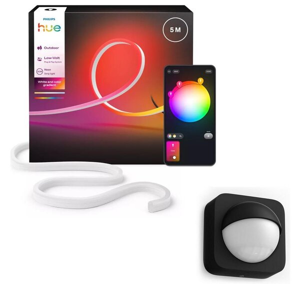 Philips - Striscia LED RGBW dimmerabile per esterni Hue NEON 5m LED/30W/230V + sensore di movimento