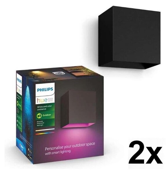 Philips - Set da 2 lampade da esterno dimmerabili LED RGBW Hue RESONATE LED/8W/230V IP44