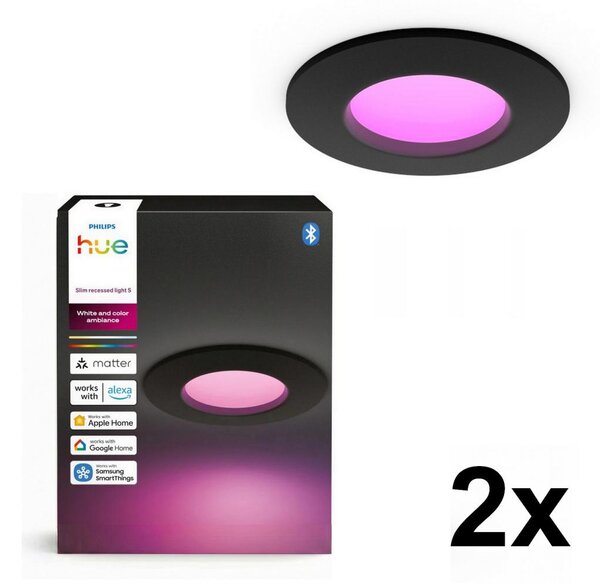 Philips - Set da 2 faretti da incasso LED RGBW dimmerabili per bagno Hue SLIM LED/8,3W/230V IP44