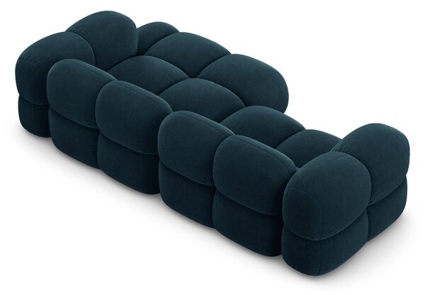 Divano angolare blu scuro (con penisola a destra/con chaise lounge) con rivestimento in velluto Loretto – Cosmopolitan Design