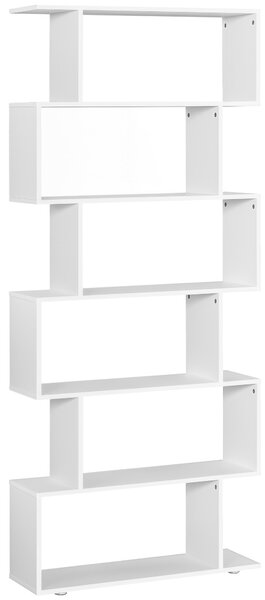 HomCom Libreria di Design Mobili Ufficio Scaffale in Legno 80x24x191cm Bianco Opaco|Aosom