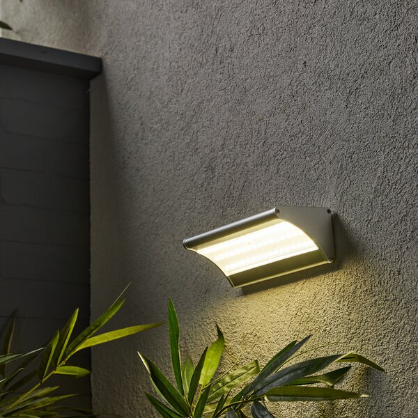 Applique solare Gela LED in alluminio, inox, 3.2W 900LM IP65 INSPIRE
