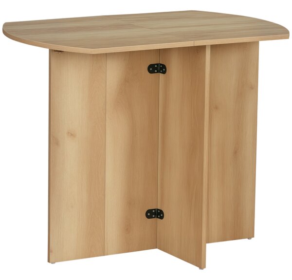 HOMCOM Tavolo da Pranzo Pieghevole Salvaspazio in Legno, 90x60x74cm, Quercia|Aosom