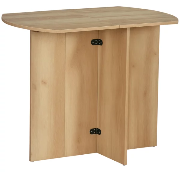 HOMCOM Tavolo da Pranzo Pieghevole Salvaspazio, moderno e semplice,in solido legno truciolare 90x60x74cm, Quercia| Aosom Italy