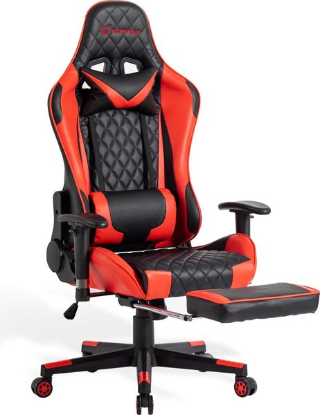 Sedia da gioco Sedia da ufficio Sedia ergonomica Sedia per gamer Sedia ergonomica per gamer Sedia per PC Sedia per computer da corsa Nero x Rosso