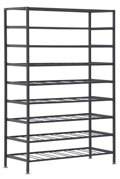 HOMCOM Scaffale Portabottiglie 6 Bottiglie su 9 Livelli, Resistente all'Umidità, in Acciaio, 63x25x91cm, Nero | Aosom Italy