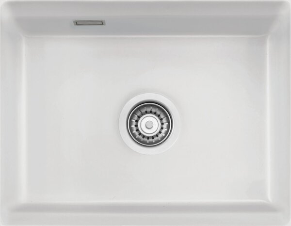 Lavello da incasso KeraDomo KARA 50 U/g in colore POLAR, con sistema di apertura eccentrico
