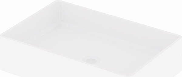 Steinberg Série 440 lavabo à poser, rectangulaire, 600x400x145mm, SOLIDSurface, sans trou pour robinet, sans trop-plein, 4407110W, 4407110W