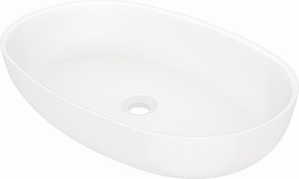 Steinberg Série 440 lavabo à poser, ovale, 600x400x130mm, SOLIDSurface, sans trou pour robinet, sans trop-plein, 4406116W, 4406116W