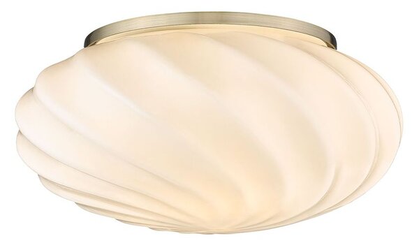 Lampada da soffitto Twist oro/beige in metallo e vetro