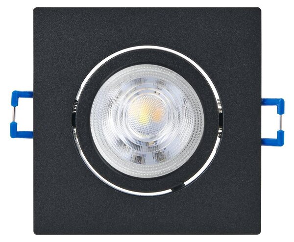 EGLO Set di 3 faretti da incasso Saliceto, con dimmer, faretti a soffitto quadrati in alluminio nero, luce bianco caldo, 8,8 x 8,8 cm