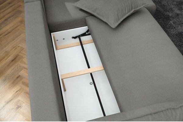 Divano letto angolare grigio chiaro (variabile) Nessa - Bobochic Paris