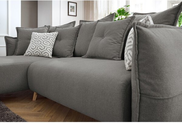 Divano letto angolare grigio chiaro (variabile) Nessa - Bobochic Paris