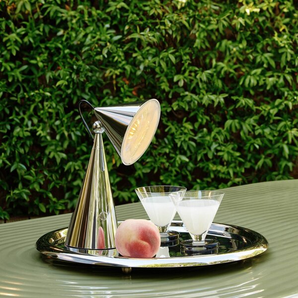 Tom Dixon Lampada da tavolo POSE, dimmerabile, Cromo / Argento, Soggiorno / Sala da pranzo, Plastica, Design, Lampada da tavolo