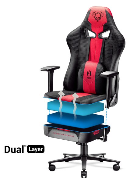 Sedia da gaming Diablo X-Player 2.0 in materiale Normal Size: cremisi-antracite