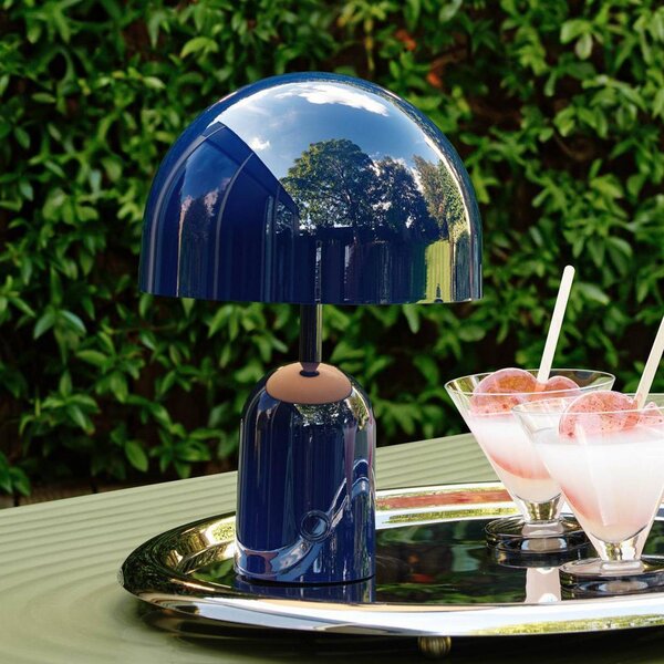 Tom Dixon Lampada da tavolo ricaricabile BELL PORTABLE, indaco, 28 cm IP44 dimmerabile, Blu, Soggiorno / Sala da pranzo, Plastica, Design
