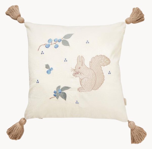 Cuscino in cotone organico con nappe Blueberries