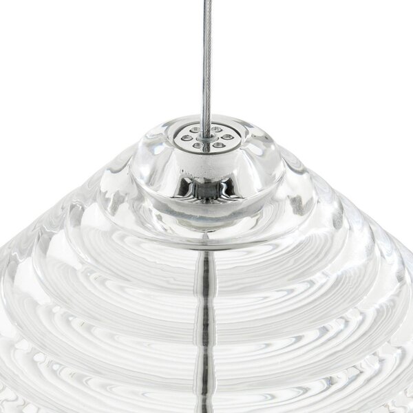 Tom Dixon Lampada a sospensione in vetro Press Cone, dimmerabile, Chiaro / Trasparente, Soggiorno / Sala da pranzo, Vetro, Design, Lampada a sospensione