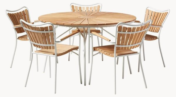 Set da pranzo da giardino in legno di teak Ellen, set da 6