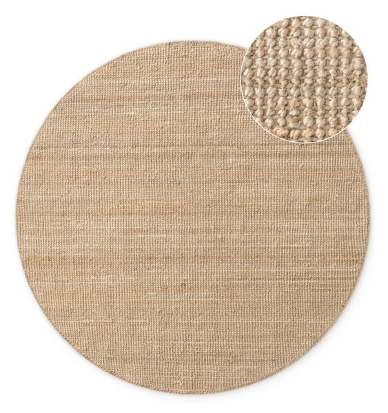 Tappeto rotondo di colore naturale in iuta ø 160 cm Bouclé Jaipur – Hanse Home
