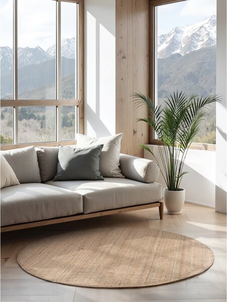 Tappeto rotondo di colore naturale in iuta ø 160 cm Bouclé Jaipur – Hanse Home