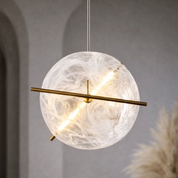 Lampadario LED sospeso con cavo RELAX LED/15W/230V oro/bianco