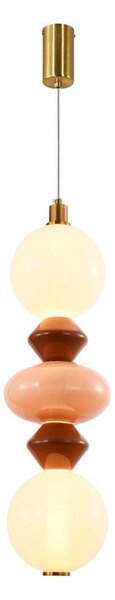 Lampadario LED a cavo FLORES LED/15W/230V oro/arancione/marrone