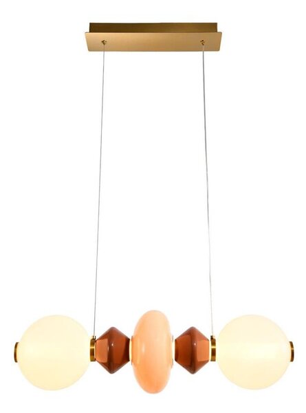 Lampadario a sospensione LED con cavo FLORES LED/15W/230V oro/arancione/marrone