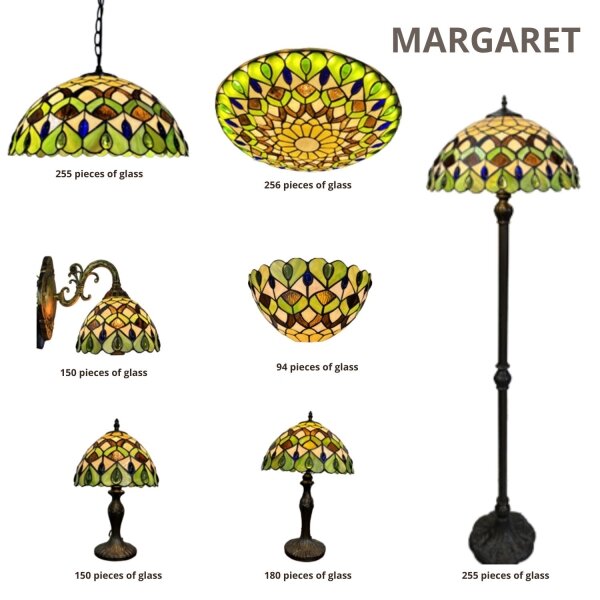 Brilagi - Lampadario in stile Tiffany a sospensione con catena MARGARET 2xE27/60W/230V