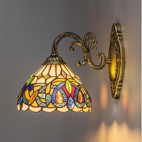 Brilagi - Lampada da parete Tiffany in vetro colorato LUISA 1xE27/40W/230V