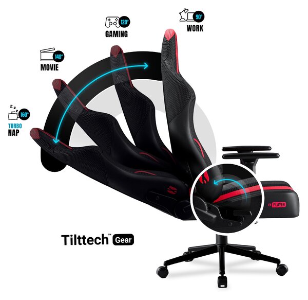 Sedia In Tessuto Diablo X-Player 2.0 Small: Cremisi Antracite