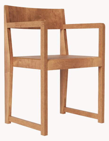 Sedia con braccioli in legno di betulla 01