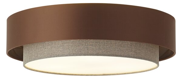 Plafoniera moderna bronzo scuro con tortora 50cm 3 luci - Drum Duo