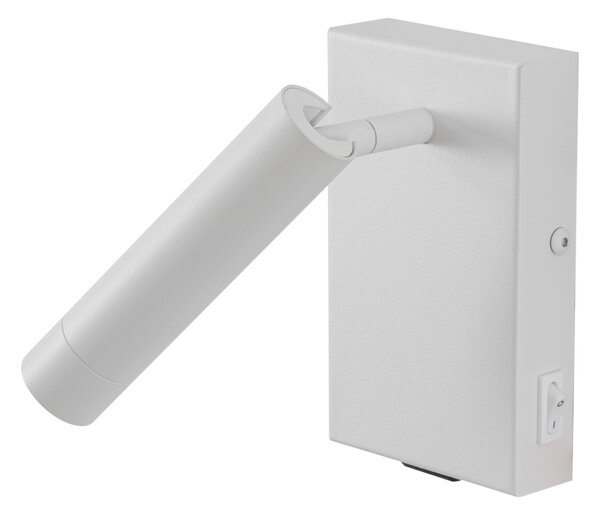 Lampada da parete moderna bianca regolabile con USB-C - Croft