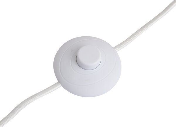 Lampada da terra Japandi beige in tessuto teddy a 2 luci - Trombet
