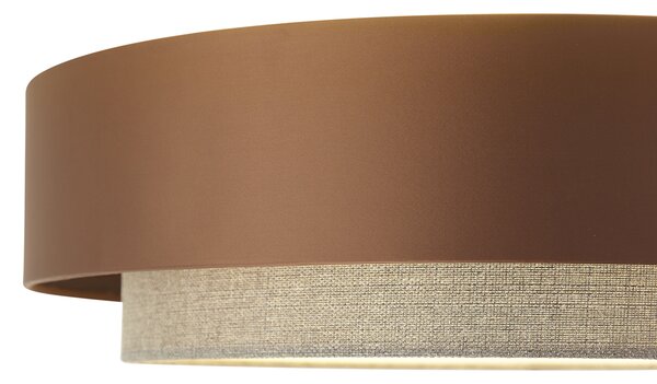 Plafoniera moderna bronzo scuro con tortora 50cm 3 luci - Drum Duo