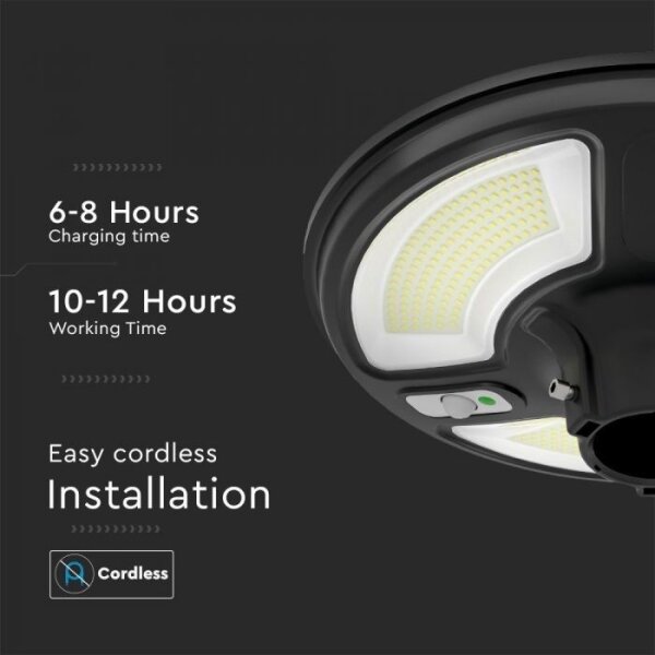 Lampada solare LED da esterno 10W 3,2V IP65 4000K con sensore e telecomando