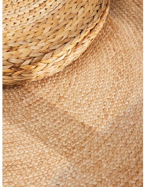 Tappeto rotondo di colore naturale in iuta reversibile e tessuto a mano ø 120 cm Jutta Gold – Hanse Home