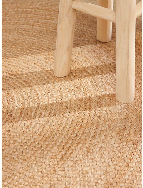 Tappeto rotondo di colore naturale in iuta reversibile e tessuto a mano ø 120 cm Jutta Gold – Hanse Home
