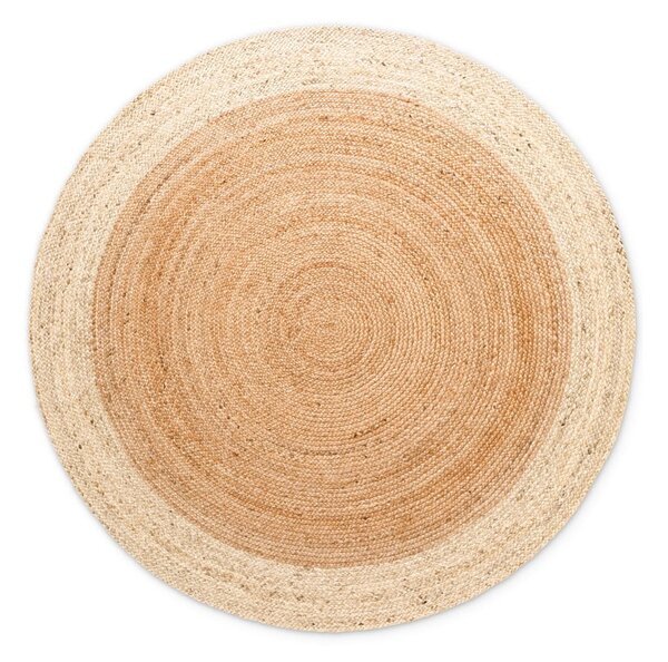 Tappeto rotondo di colore naturale in iuta reversibile e tessuto a mano ø 120 cm Jutta Gold – Hanse Home