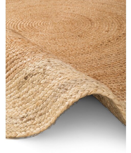 Tappeto rotondo di colore naturale in iuta reversibile e tessuto a mano ø 120 cm Jutta Gold – Hanse Home