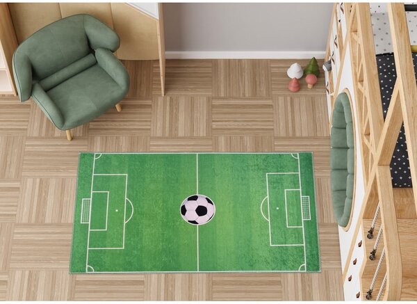 Tappeto da gioco per bambini verde lavabile 100x160 cm Soccer Time – Vitaus