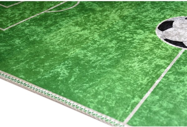 Tappeto da gioco per bambini verde lavabile 100x160 cm Soccer Time – Vitaus