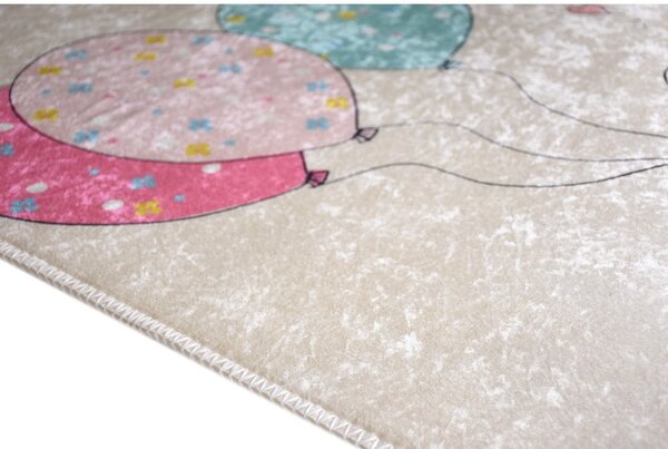 Tappeto per bambini rosa e avorio lavabile 80x120 cm Girl & Baloons – Vitaus