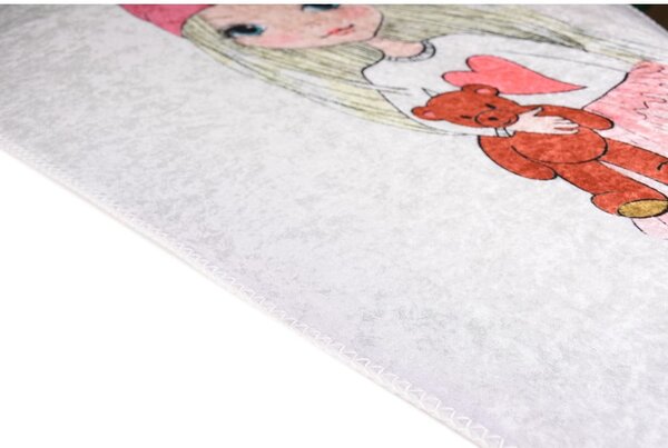 Tappeto per bambini lavabile 120x180 cm Cute Girl and the Bear – Vitaus