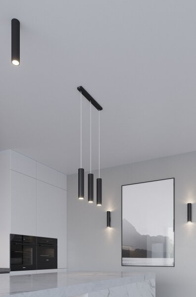 Sollux SL.1869 - Sospensione a cavo LAGOS 2xGU10/10W/230V nero