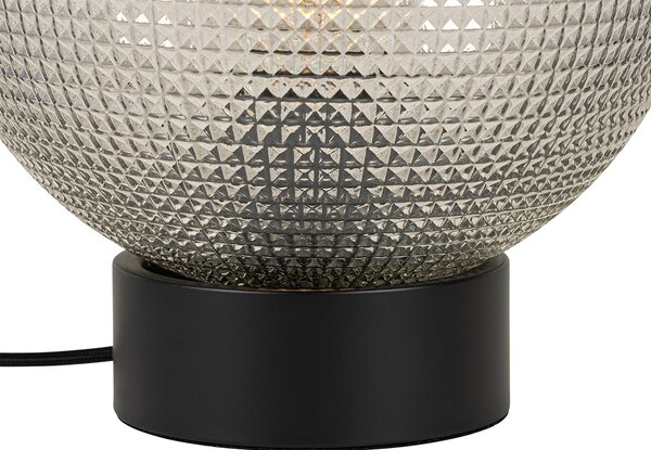 Lampada da tavolo di design nera con vetro fumé - Chico
