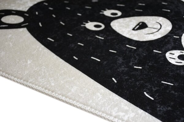 Tappeto per bambini bianco e nero lavabile 100x160 cm Bear Family – Vitaus