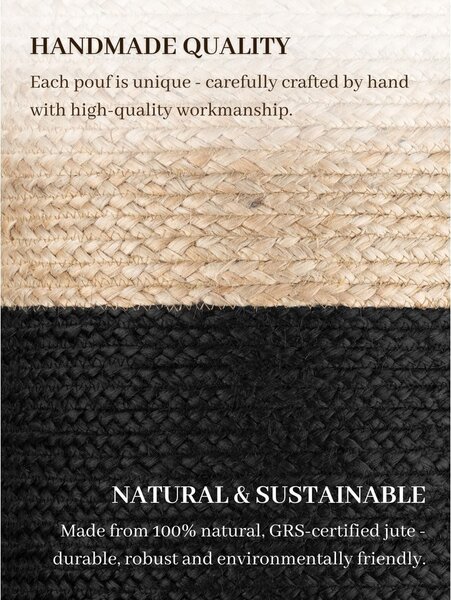 Poggiapiedi nero e colore naturale Juta Gold Black – Hanse Home