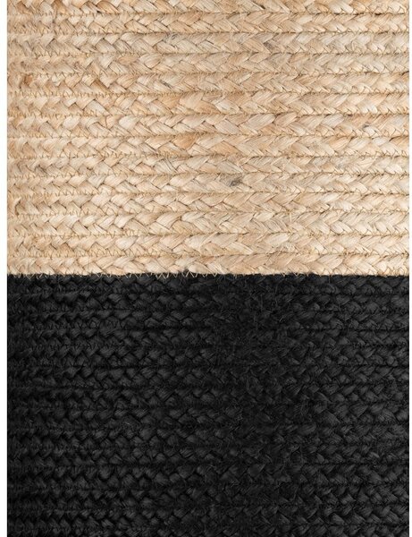 Poggiapiedi nero e colore naturale Juta Gold Black – Hanse Home